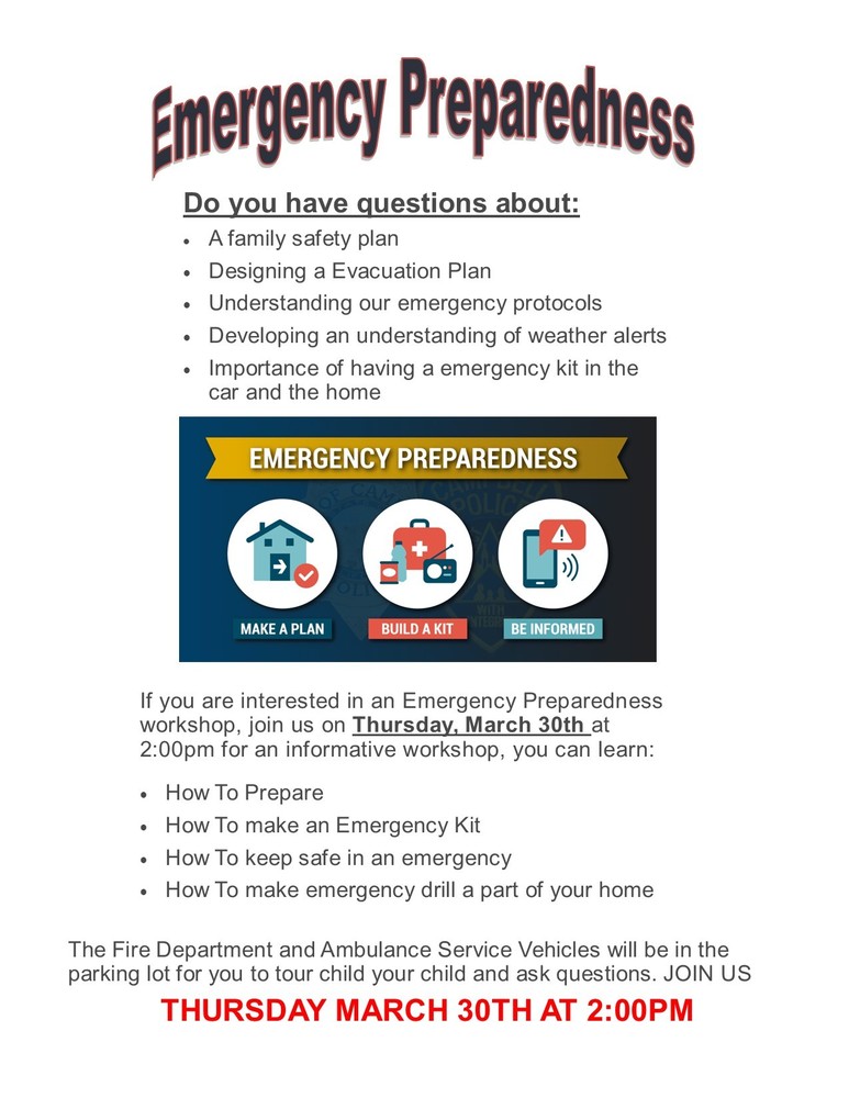 Emergency Preparedness Workshop for Parents 