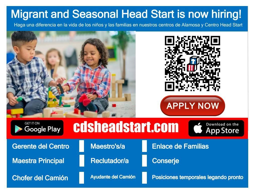 Now hiring Migrant and Seasonal Head Start
