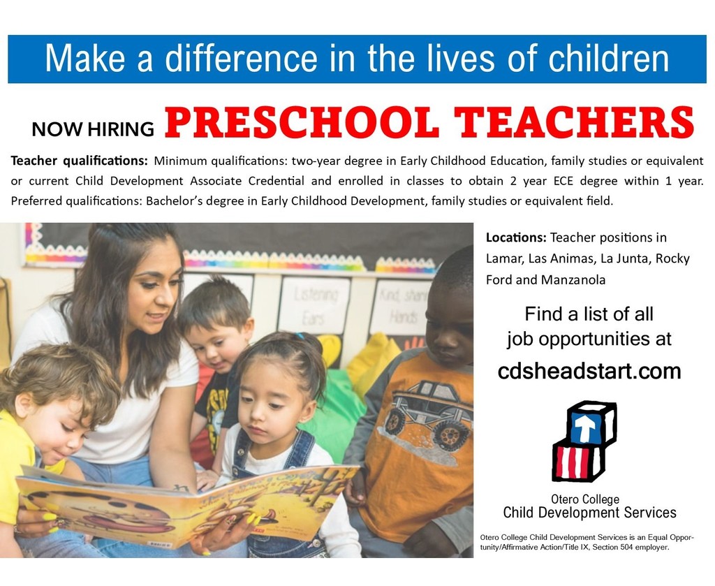 Preschool teachers help wanted